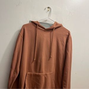 Rust coral oversized hoodie with drawstring